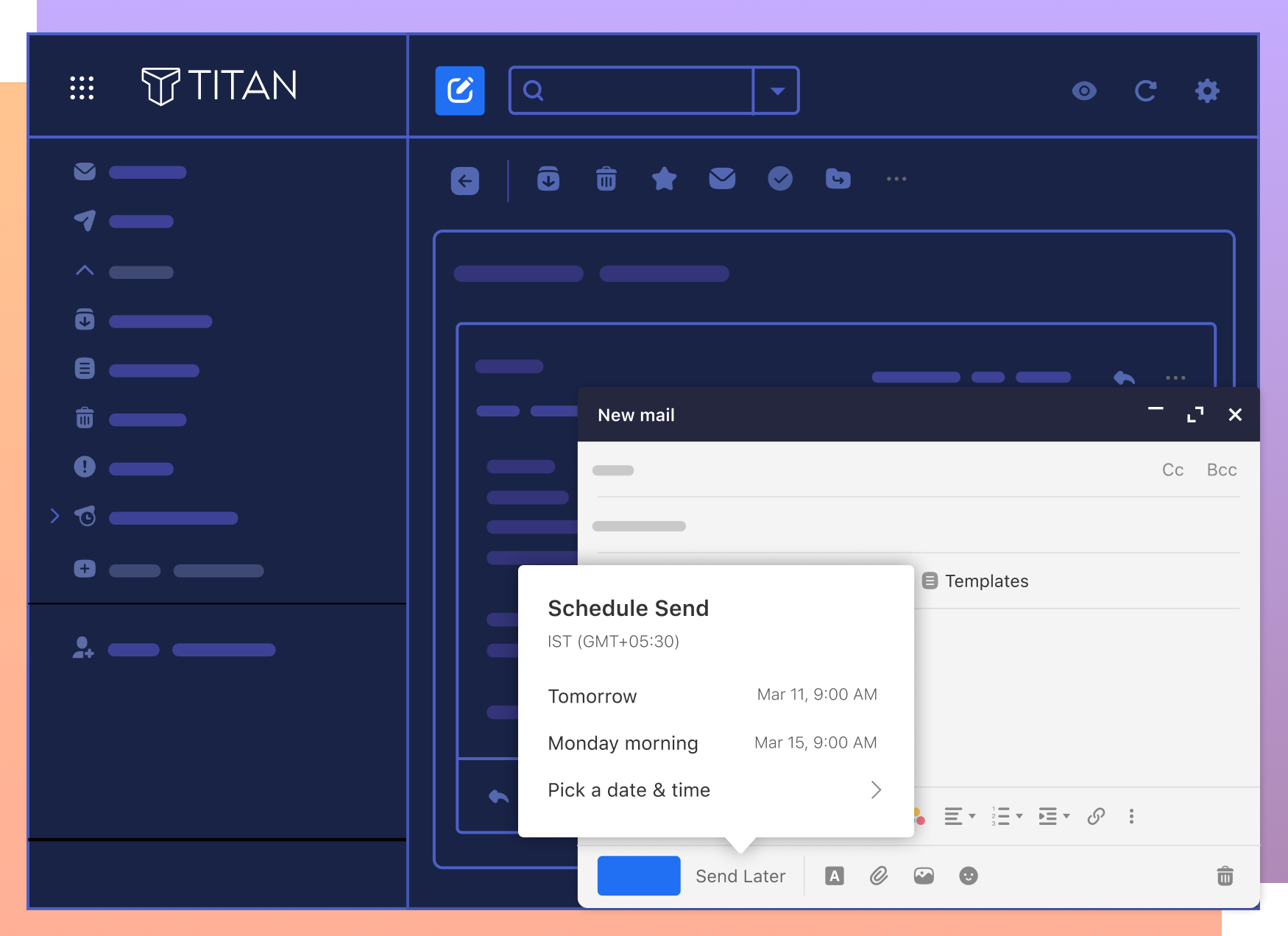 Titan Email webmail overview